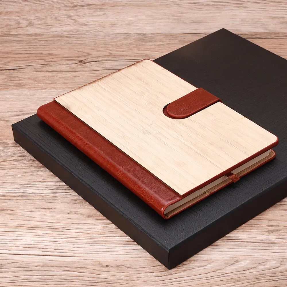 Eco-friendly Business A5 Notebook Bookmark Pen Thermos Cup USB Drive Gift Box Set Male Corporate Bamboo Promotional Gift Sets