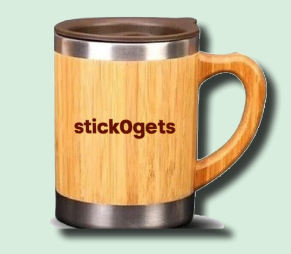 ☕ StickOgets: Eco Bamboo Insulated Mug