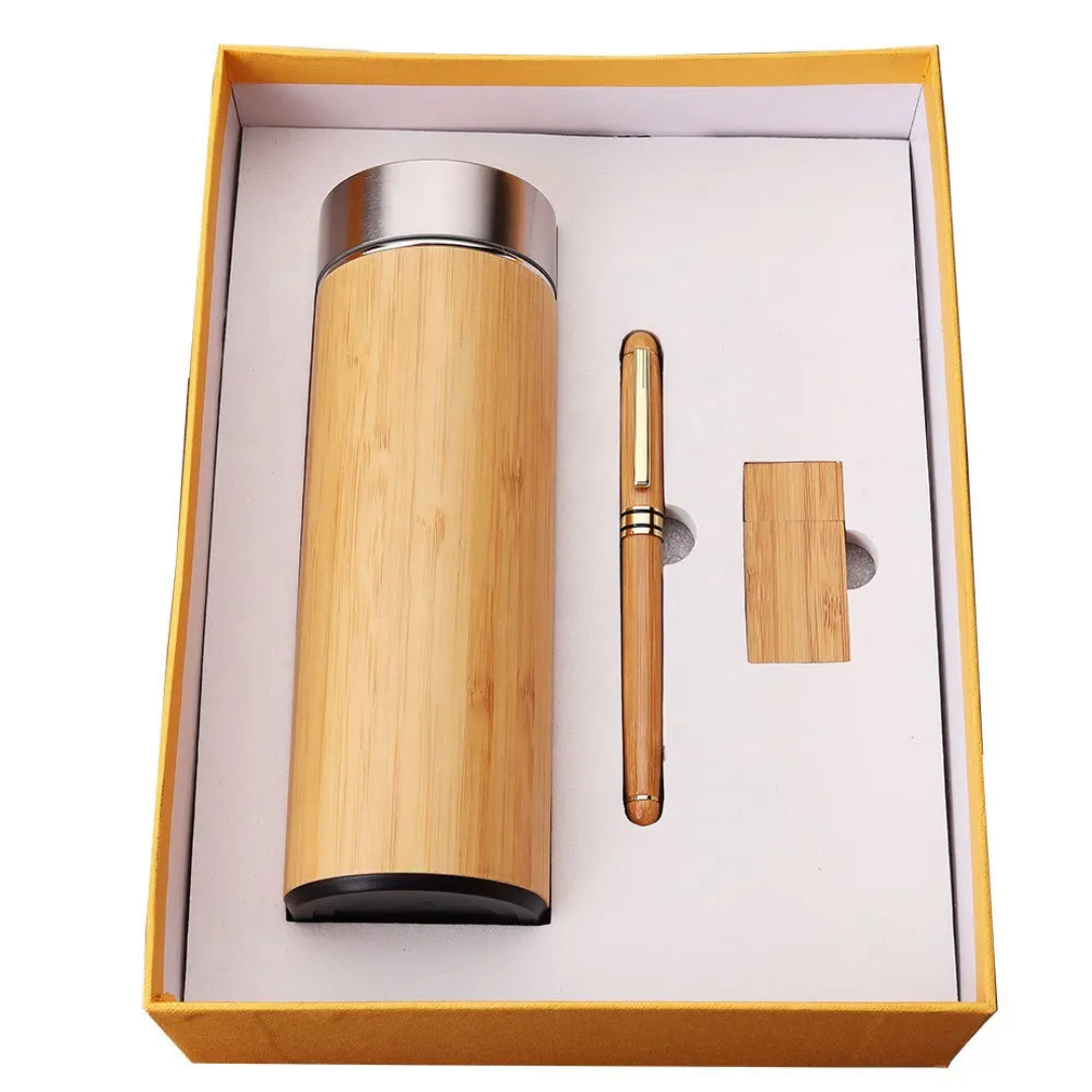 Wooden flask pen usb with box
