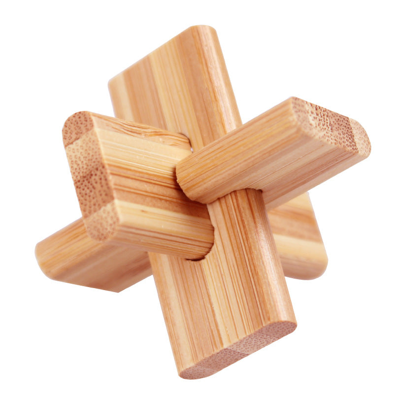 Eco-friendly wooden IQ Brain Teaser Educational Toy for Kids Children Montessori 3D Puzzles Game Unlock Toys Adult