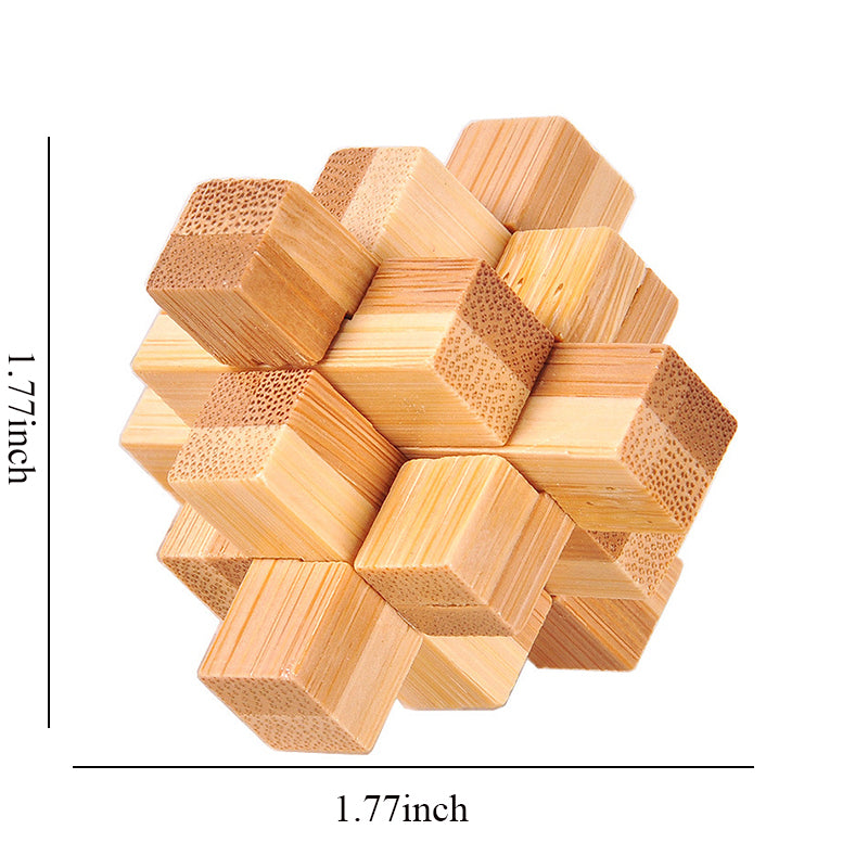 Eco-friendly wooden IQ Brain Teaser Educational Toy for Kids Children Montessori 3D Puzzles Game Unlock Toys Adult