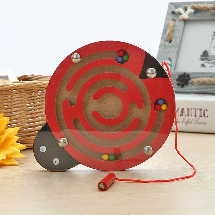 Stick0Gets: Eco-friendly Children Magnetic Maze Toy Kids Wooden Puzzle Game Toy Kids Early Educational Brain Teaser Wooden Toy Intellectual Jigsaw Board