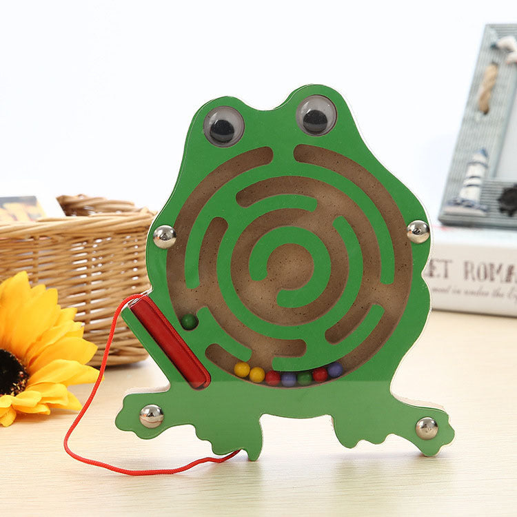 Stick0Gets: Eco-friendly Children Magnetic Maze Toy Kids Wooden Puzzle Game Toy Kids Early Educational Brain Teaser Wooden Toy Intellectual Jigsaw Board
