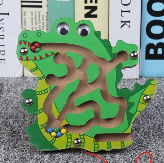 Stick0Gets: Eco-friendly Children Magnetic Maze Toy Kids Wooden Puzzle Game Toy Kids Early Educational Brain Teaser Wooden Toy Intellectual Jigsaw Board