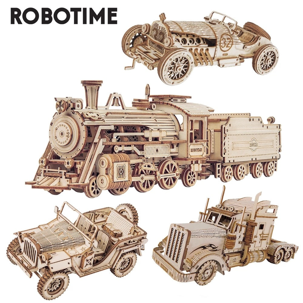 stick0gets: ROKR Train Model 3D Wooden Puzzle Toy Assembly Locomotive Model Building Kits for Children Kids Birthday Christmas Gift