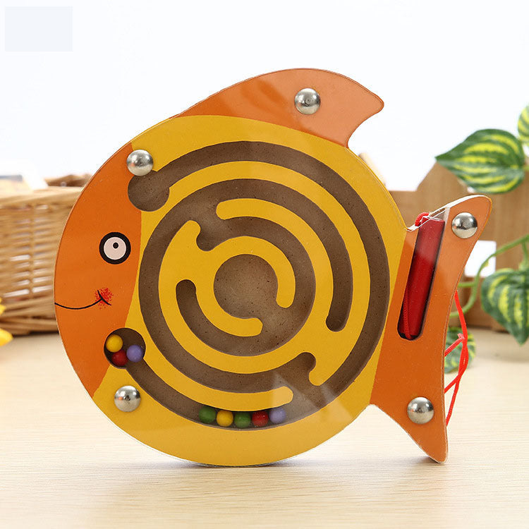 Stick0Gets: Eco-friendly Children Magnetic Maze Toy Kids Wooden Puzzle Game Toy Kids Early Educational Brain Teaser Wooden Toy Intellectual Jigsaw Board