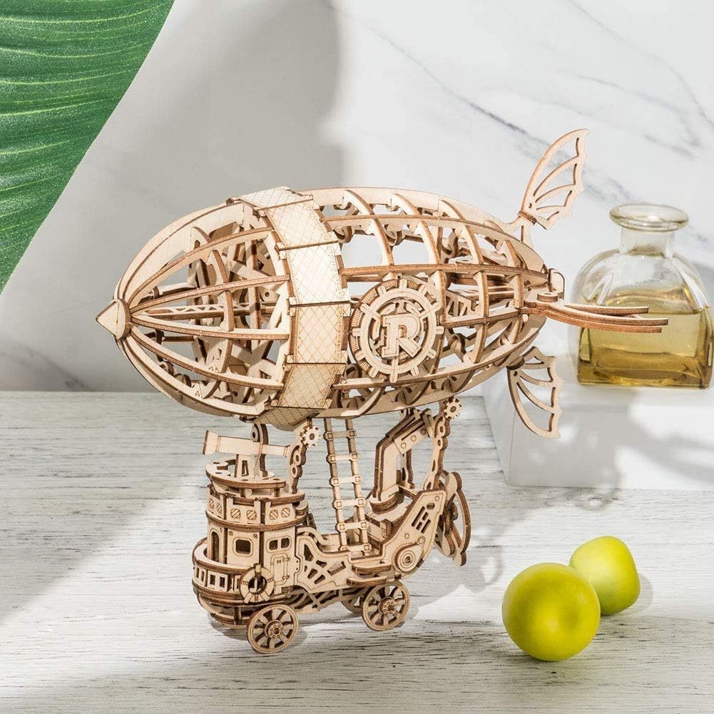 stick0gets: 3d Wooden Puzzle Airship Woodcraft Construction Kit Model Kits For Kids, Teens And Adult