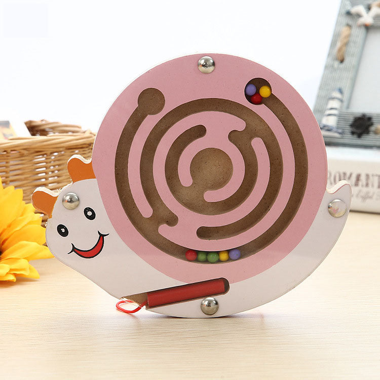 Stick0Gets: Eco-friendly Children Magnetic Maze Toy Kids Wooden Puzzle Game Toy Kids Early Educational Brain Teaser Wooden Toy Intellectual Jigsaw Board