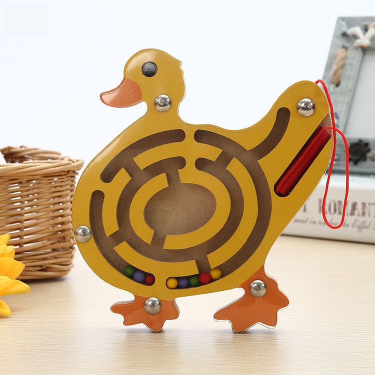 Stick0Gets: Eco-friendly Children Magnetic Maze Toy Kids Wooden Puzzle Game Toy Kids Early Educational Brain Teaser Wooden Toy Intellectual Jigsaw Board