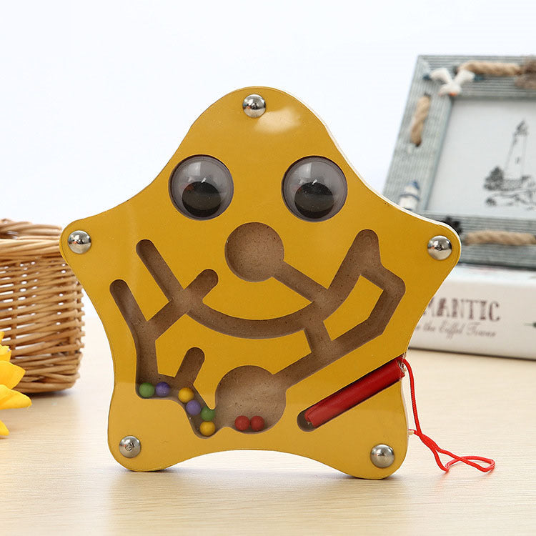 Stick0Gets: Eco-friendly Children Magnetic Maze Toy Kids Wooden Puzzle Game Toy Kids Early Educational Brain Teaser Wooden Toy Intellectual Jigsaw Board