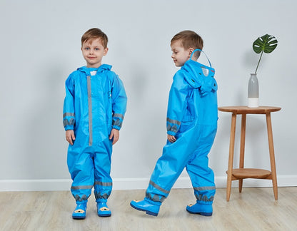 stick0gets: Eco-friendly Conjoined Raincoat With Pants Children Rain Coat Kids