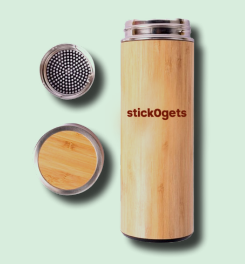 Stick0gets Bamboo Thermos Bottle