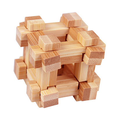Eco-friendly wooden IQ Brain Teaser Educational Toy for Kids Children Montessori 3D Puzzles Game Unlock Toys Adult